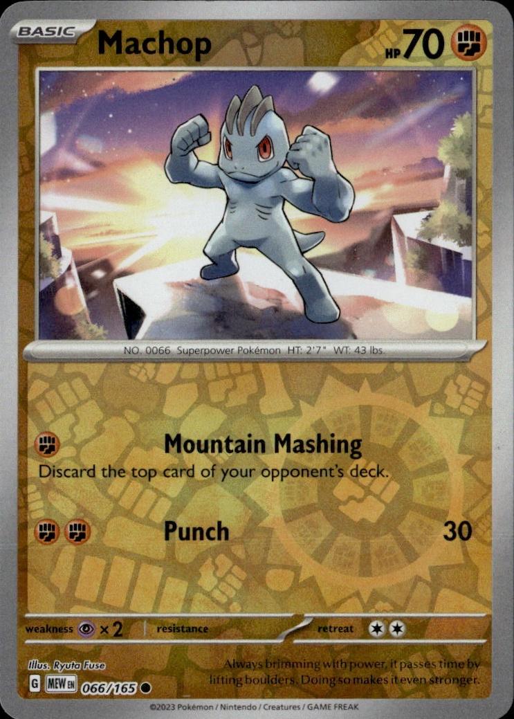 SV: Scarlet & Violet 151 Pokemon Reverse Holo #066/165 (Machop)