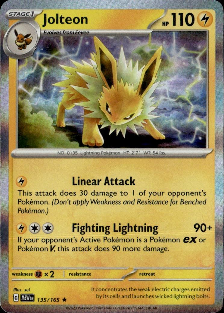 SV: Scarlet & Violet 151 Pokemon Holo #135/165, Jolteon