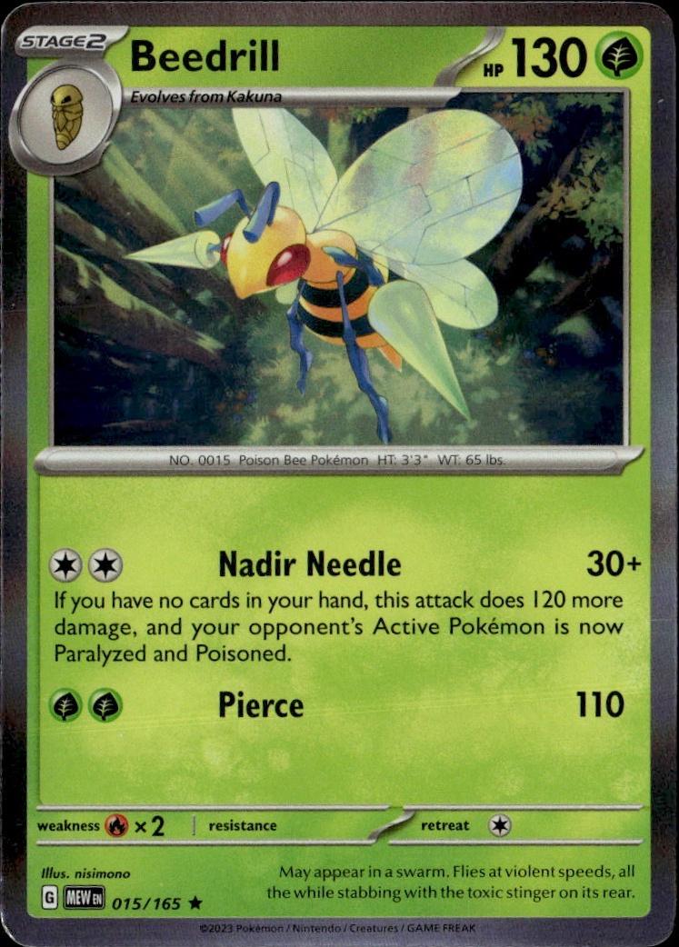 SV: Scarlet & Violet 151 Pokemon Holo #015/165, Beedrill