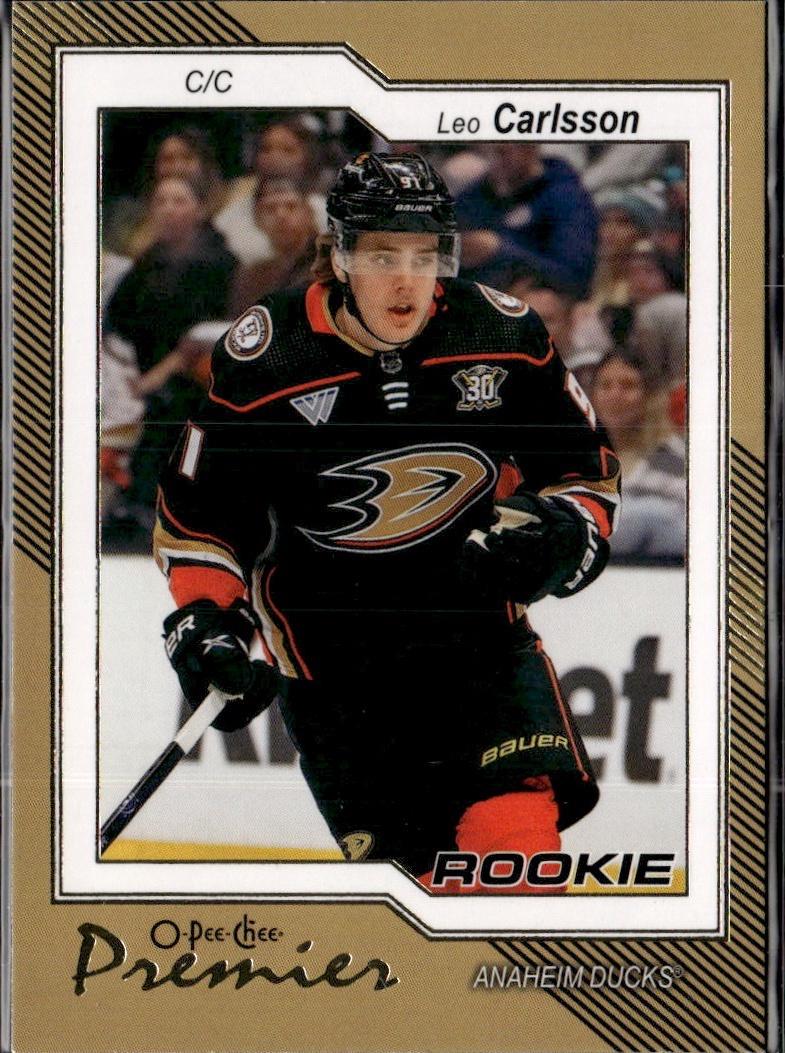 2023-24 O-Pee-Chee Hockey Pee-Chee - O-Pee-Chee Premier #P-100 Anaheim Ducks (Leo Carlsson)