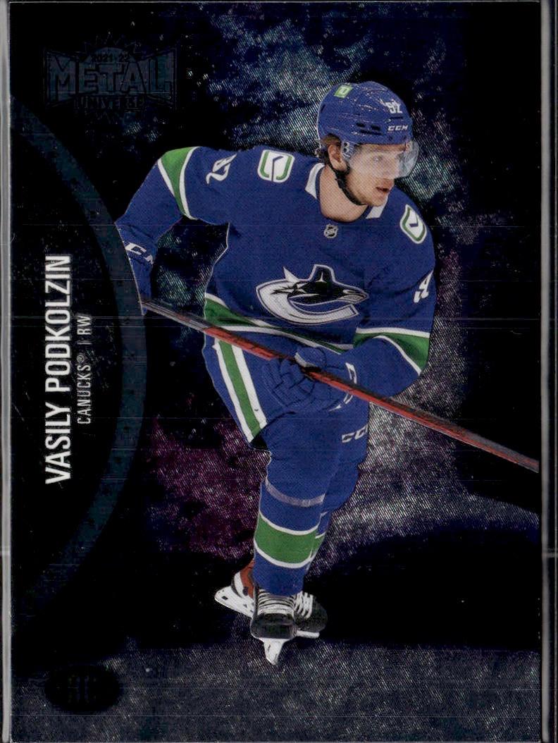 2021-22 SkyBox Metal Universe Hockey Base #174 Vancouver Canucks (Vasily Podkolzin)