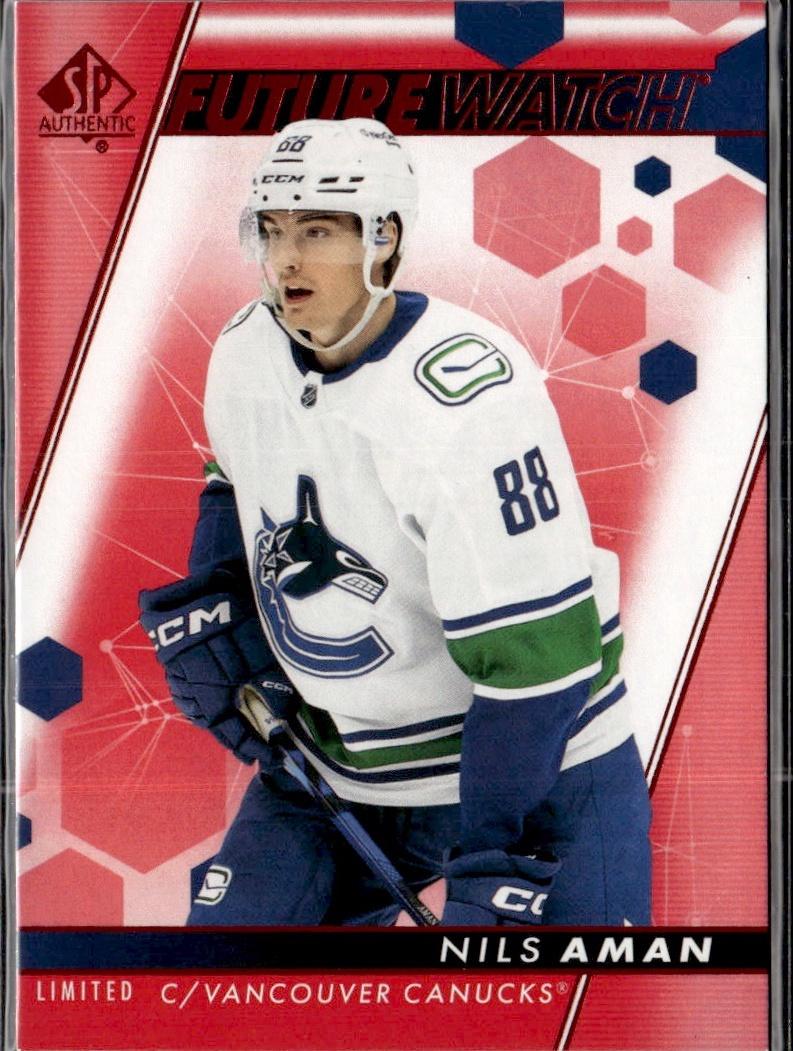 2022-23 SP Authentic Hockey Base Limited Red #158 Vancouver Canucks (Nils Aman)