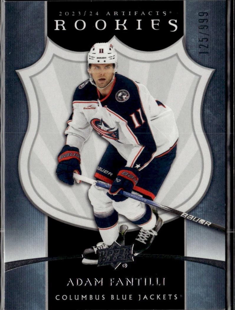 2023-24 Upper Deck Artifacts Hockey Base - Retro Rookies Exchange #/999 #3 Columbus Blue Jackets (Adam Fantilli)
