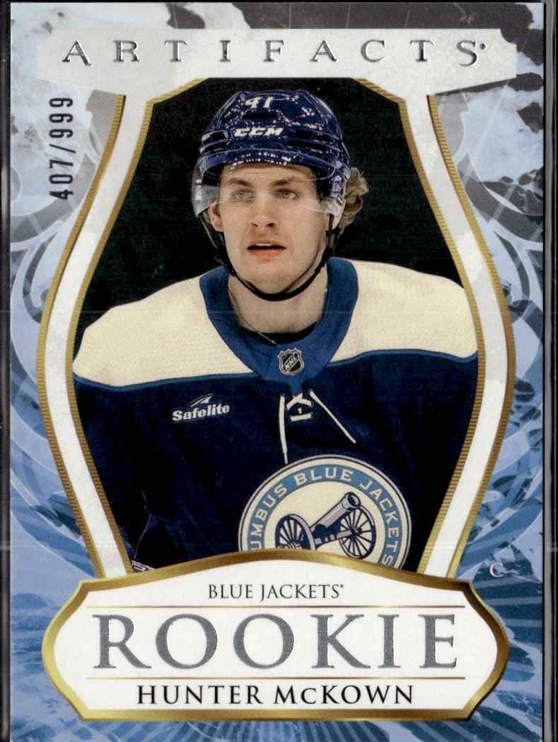 2023-24 Upper Deck Artifacts Hockey Base #/999 #178 Columbus Blue Jackets (Hunter McKown)