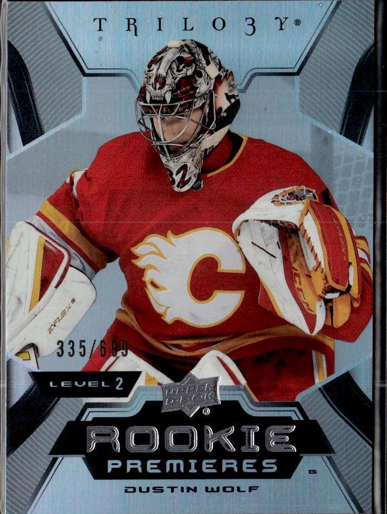 2023-24 Upper Deck Trilogy Hockey Base #/699 #187 Calgary Flames (Dustin Wolf)