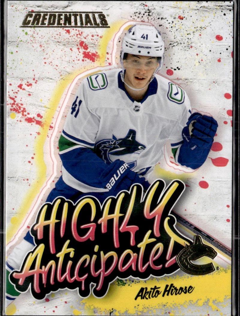 2023-24 Upper Deck Credentials Hockey Highly Anticipated #HA-8 Vancouver Canucks (Akito Hirose)