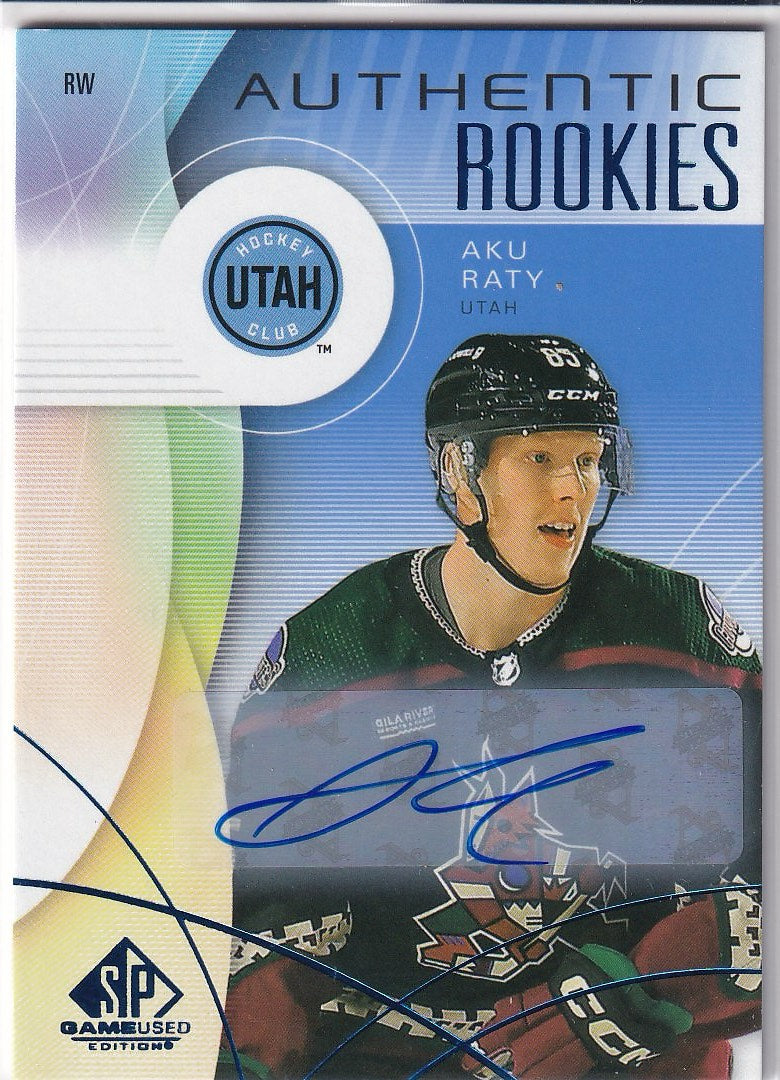 2024-25 SP Game Used Hockey Base - Auto Blue #274 Utah Hockey Club, Aku Raty