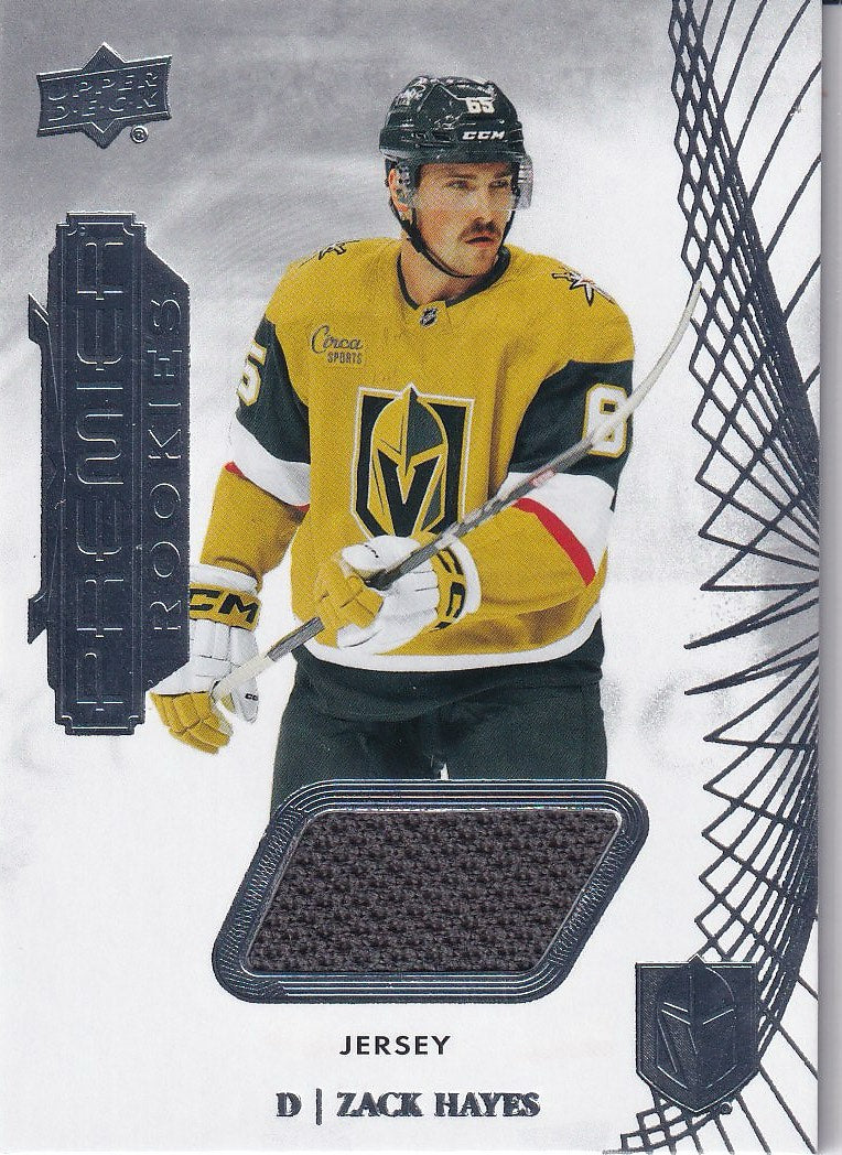 2022-23 Upper Deck Premier Hockey Jersey Base #120 Vegas Golden Knights, Zack Hayes