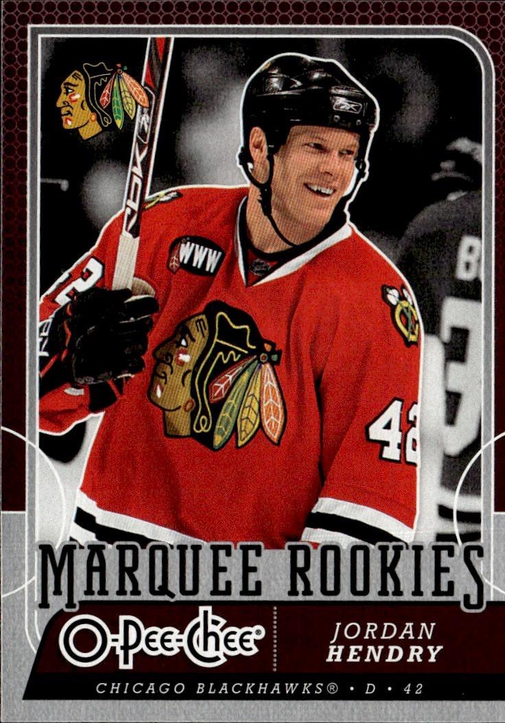 2008-09 O-Pee-Chee Hockey Base - Marquee Rookie #548 Chicago Blackhawks, Jordan Hendry