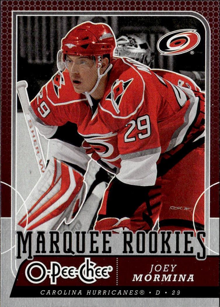 2008-09 O-Pee-Chee Hockey Base - Marquee Rookie #552 Carolina Hurricanes, Joey Mormina
