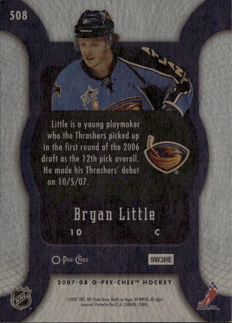 2007-08 O-Pee-Chee Hockey Base - Marquee Rookie #508 Atlanta Thrashers (Bryan Little)