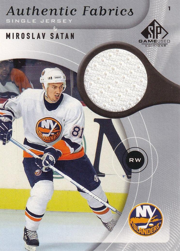 2005-06 SP Game Used Hockey Authentic Fabrics #AF-SA New York Islanders, Miroslav Satan