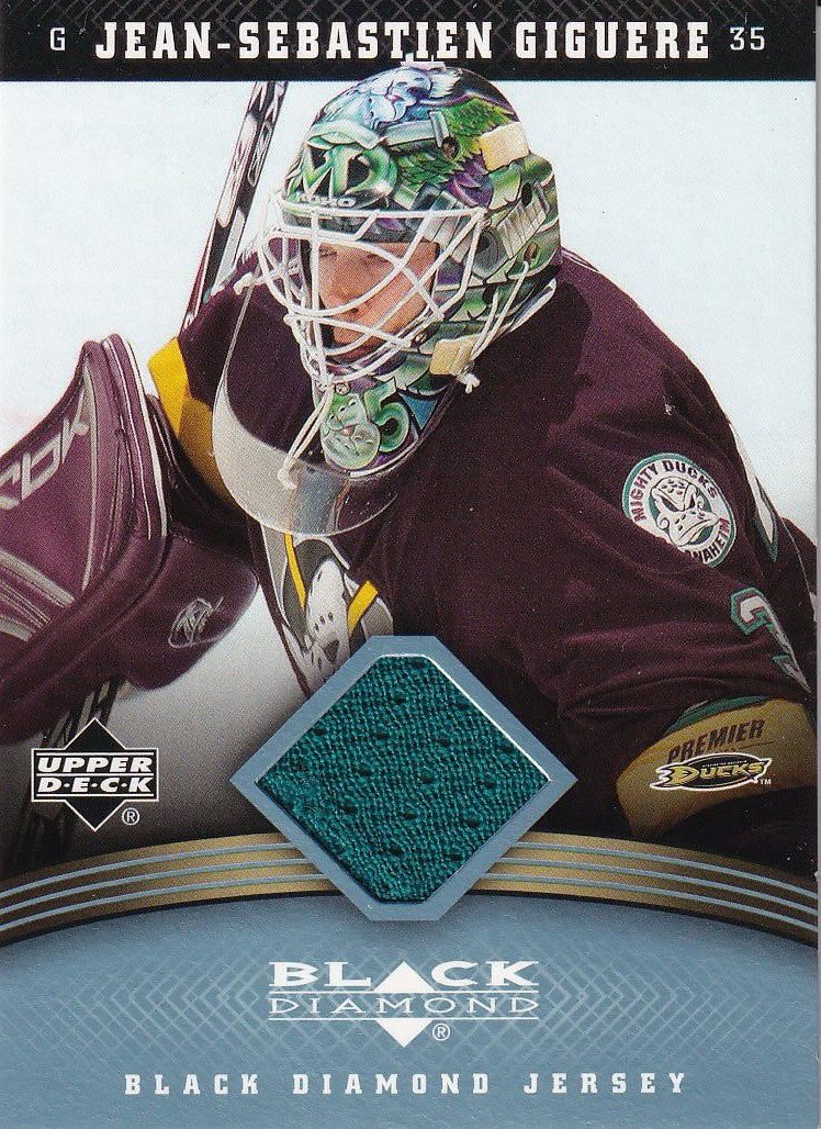 2006-07 Upper Deck Black Diamond Hockey Jerseys #J-JG Anaheim Ducks, Jean-Sebastien Giguere