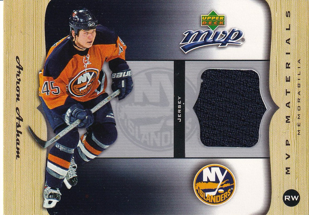 2005-06 Upper Deck MVP Hockey Materials #M-AA New York Islanders, Arron Asham