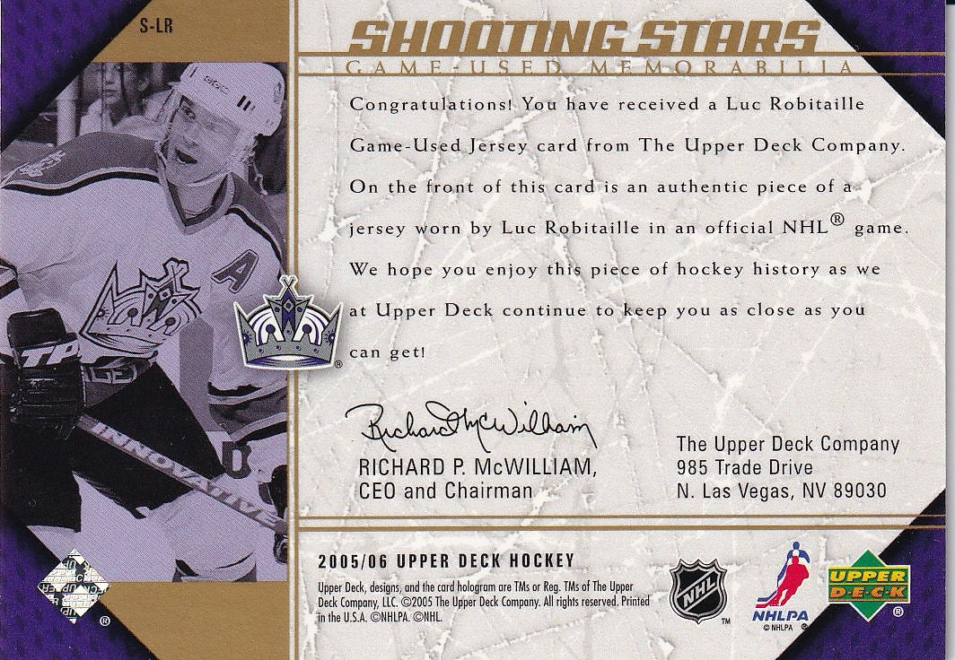 2005-06 Upper Deck Hockey Shooting Stars #S-LR Los Angeles Kings, Luc Robitaille