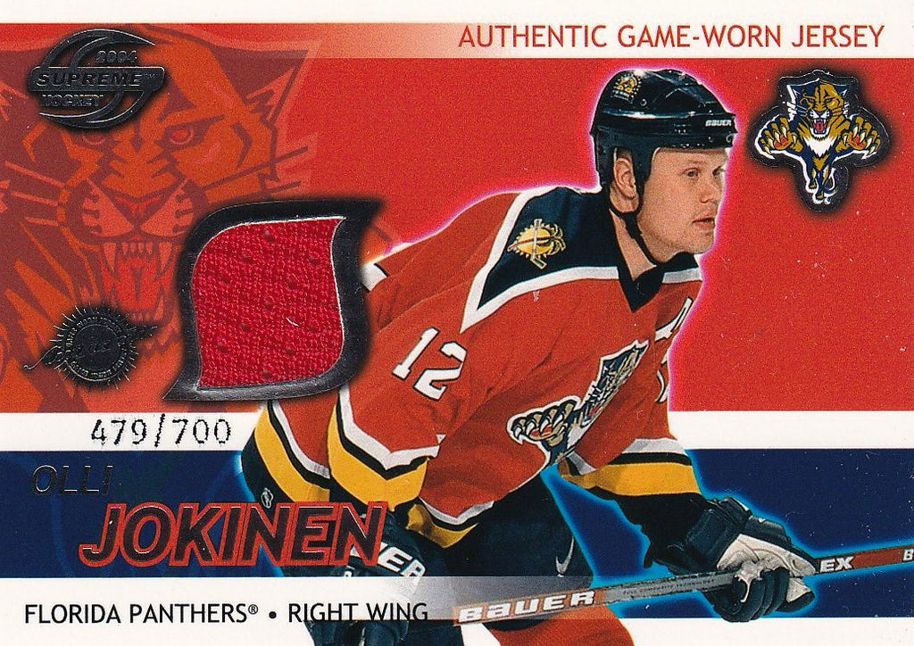 2003-04 Pacific Supreme Hockey Jerseys #/700 #15 Florida Panthers (Olli Jokinen)