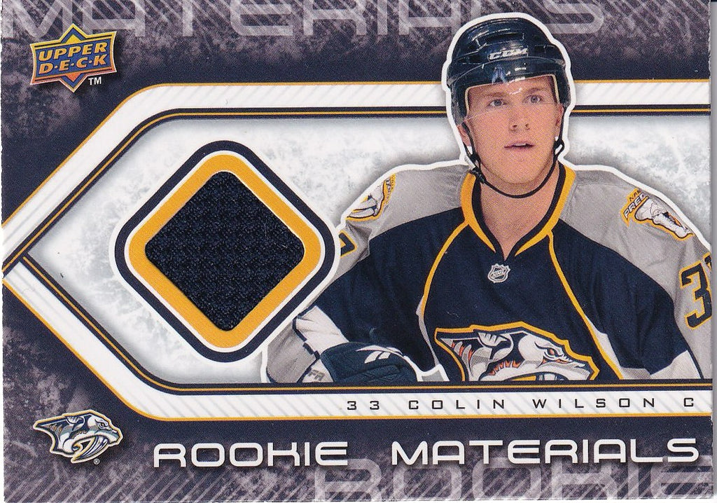 2009-10 Upper Deck Hockey Rookie Materials #RM-CW Nashville Predators (Colin Wilson)
