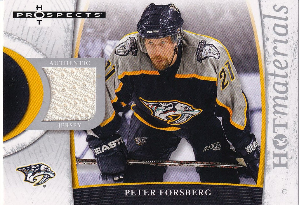 2007-08 Fleer Hot Prospects Hockey Hot Materials #HM-PF Nashville Predators (Peter Forsberg)
