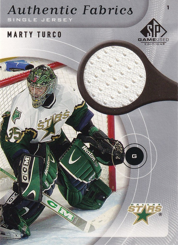 2005-06 SP Game Used Hockey Authentic Fabrics #AF-MT Dallas Stars, Marty Turco