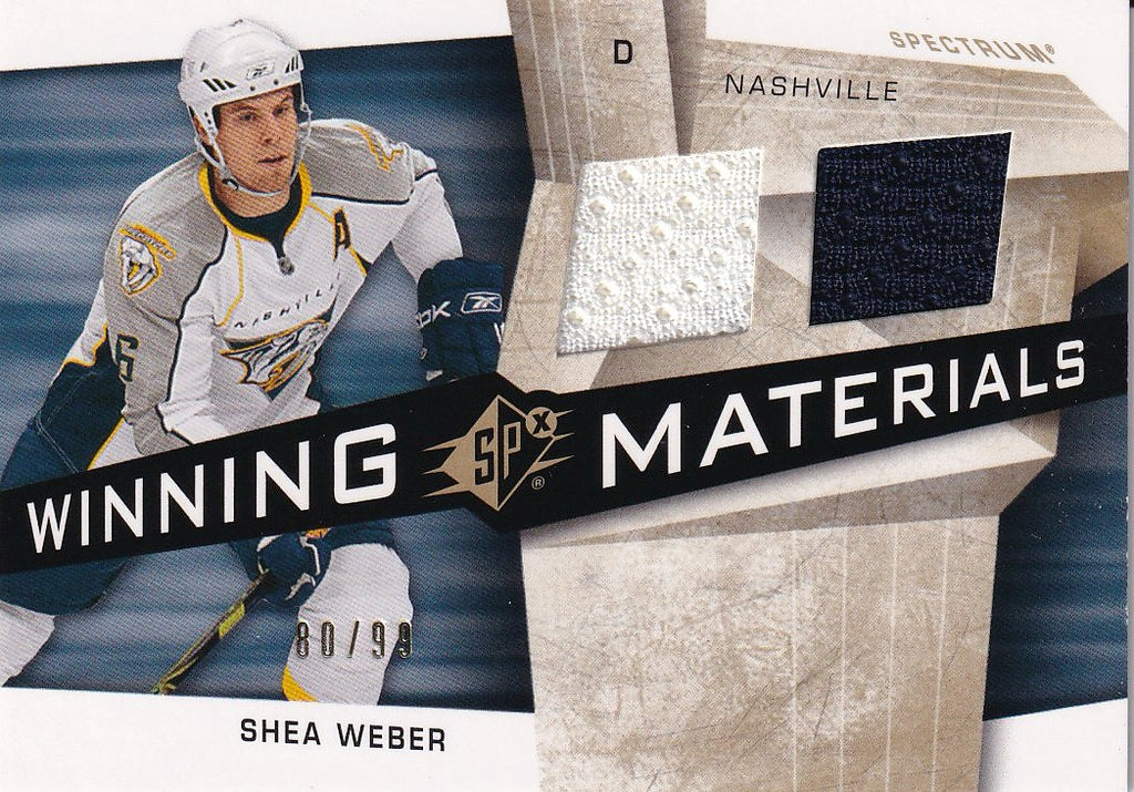 2008-09 SPx Hockey Winning Materials Spectrum #/99 #WM-SW Nashville Predators, Shea Weber