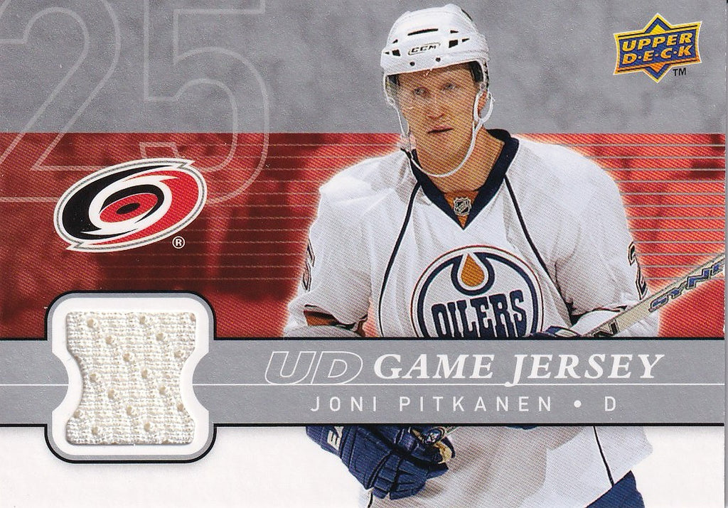 2008-09 Upper Deck Hockey UD Game Jerseys #GJ-JP Carolina Hurricanes (Joni Pitkanen)