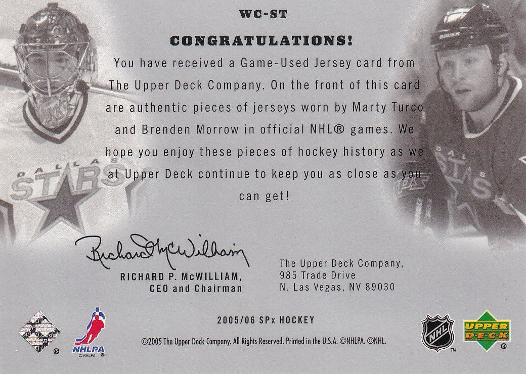2005-06 SPx Hockey Winning Combos #/350 #WC-MM Dallas Stars (Mike Modano / Brenden Morrow)