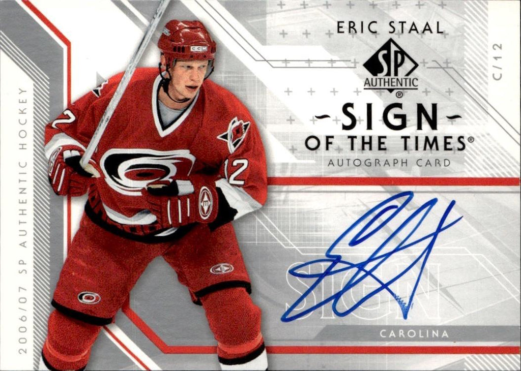 2006-07 SP Authentic Hockey Sign of the Times #ST-ES Carolina Hurricanes, Eric Staal