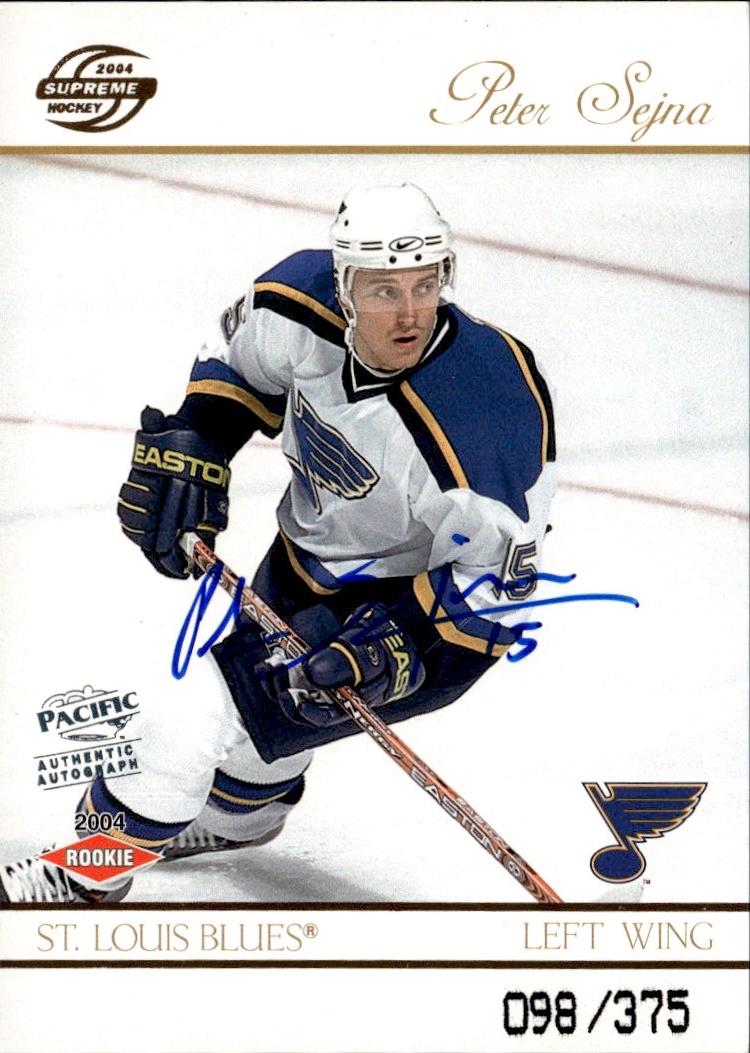 2003-04 Pacific Supreme Hockey Rookie #/775 #135 St. Louis Blues (Peter Sejna)