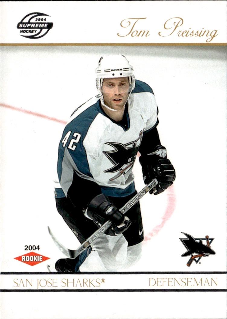 2003-04 Pacific Supreme Hockey Rookie #/775 #137 San Jose Sharks (Tom Preissing)