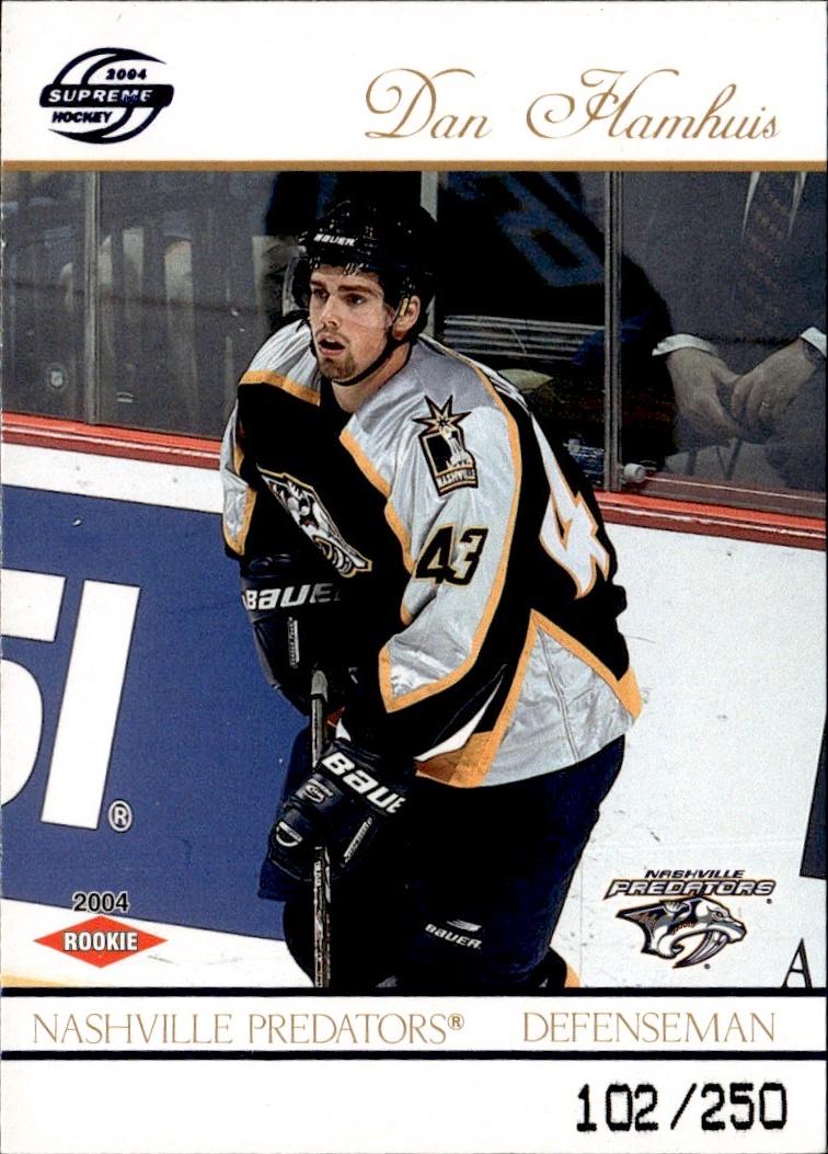 2003-04 Pacific Supreme Hockey Blue Rookie #/250 #124 Nashville Predators (Dan Hamhuis)