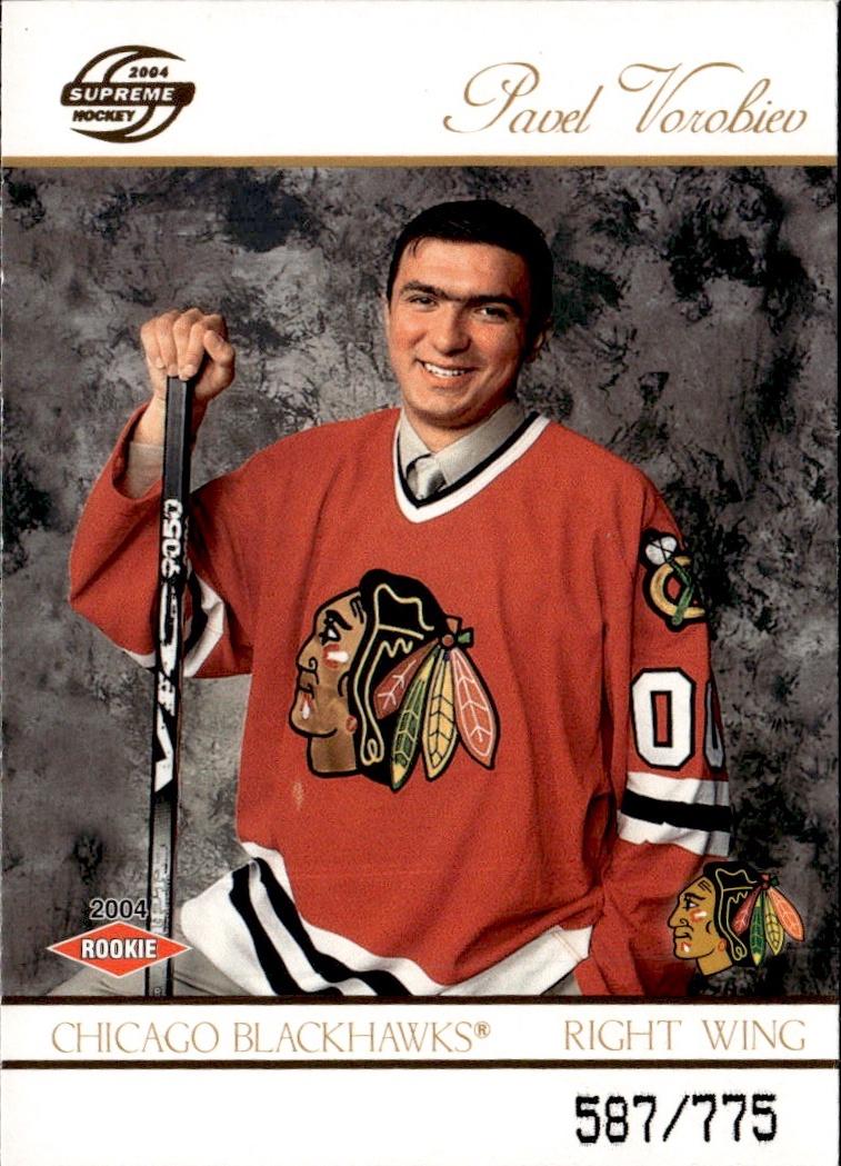 2003-04 Pacific Supreme Hockey #/775 #112 Chicago Blackhawks (Pavel Vorobiev)