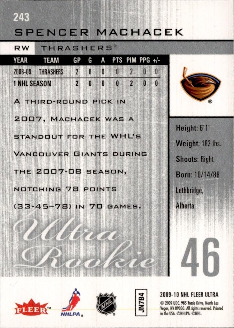 2009-10 Ultra Hockey #243 Atlanta Thrashers (Spencer Machacek)