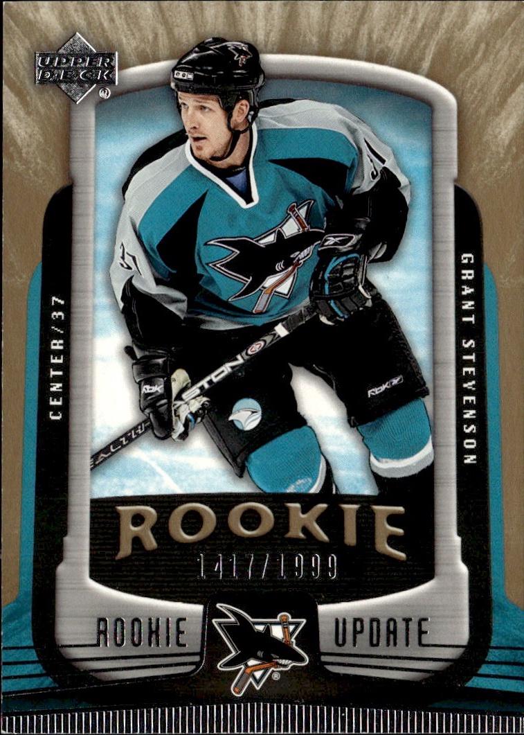 2005-06 Upper Deck Rookie Update Hockey #/1999 #170 San Jose Sharks (Grant Stevenson)