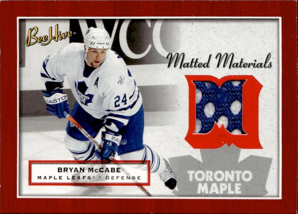 2005-06 Upper Deck Beehive Hockey Matted Materials #MM-MC Toronto Maple Leafs (Bryan McCabe)