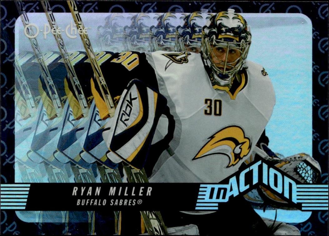 2007-08 O-Pee-Chee Hockey Pee-Chee - In Action #IA18 Buffalo Sabres (Ryan Miller)