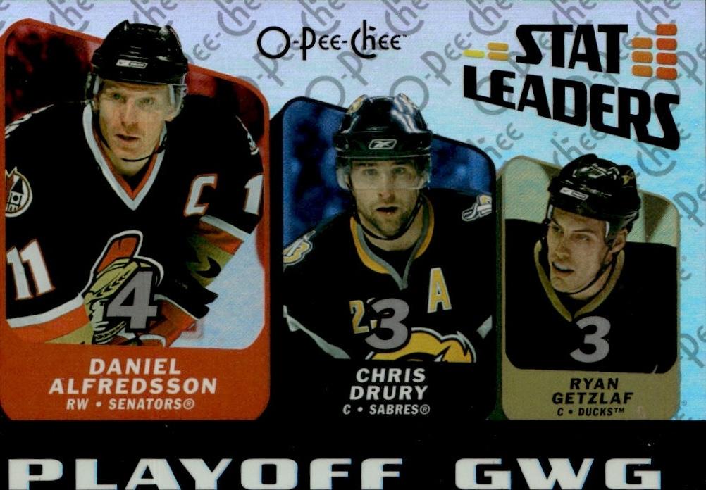 2007-08 O-Pee-Chee Hockey Pee-Chee - Stat Leaders #SL17 (Chris Drury / Daniel Alfredsson / Ryan Getzlaf )