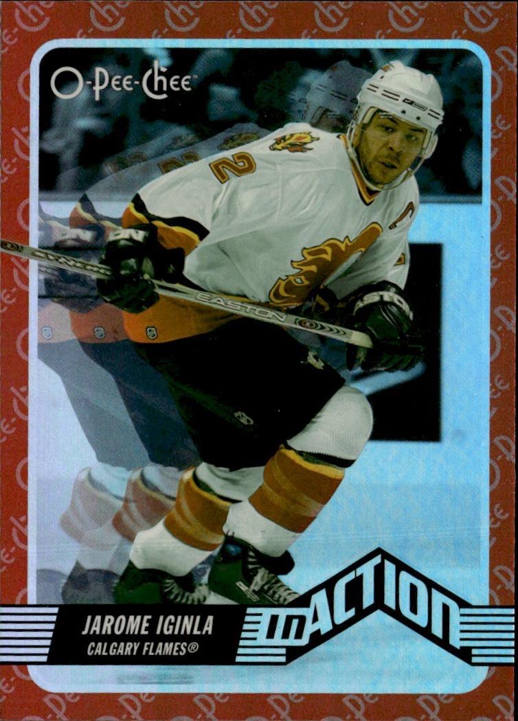 2007-08 O-Pee-Chee Hockey Pee-Chee - In Action #IA10 Calgary Flames (Jarome Iginla)