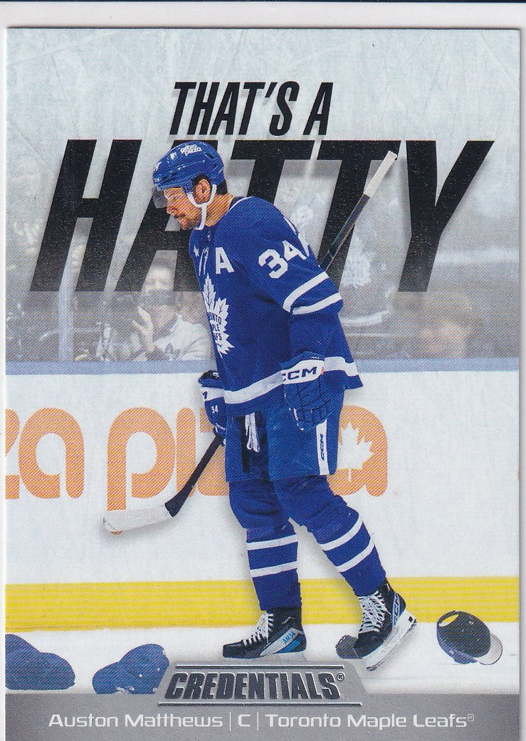 2024-25 Upper Deck Credentials Hockey That's a Hatty #TH-AM Toronto Maple Leafs, Auston Matthews