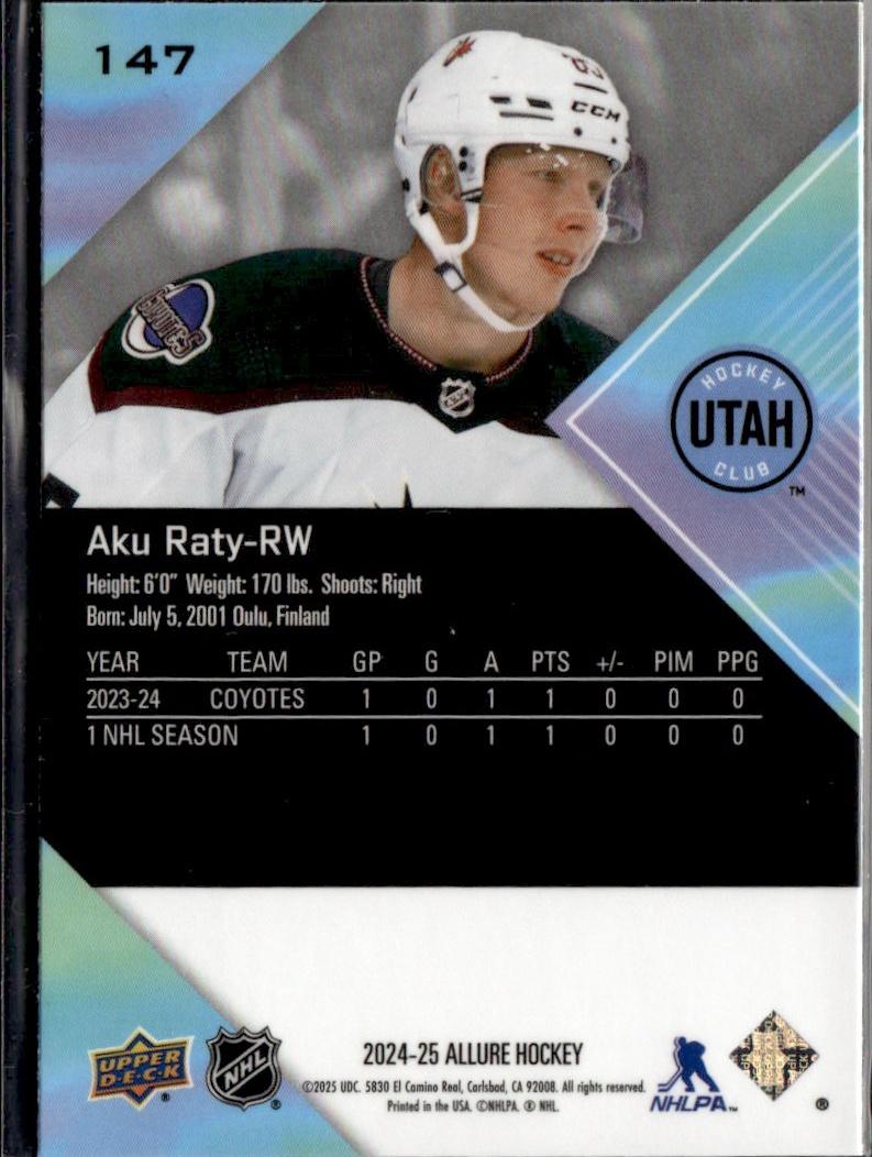 2024-25 Upper Deck Allure Hockey #147 Utah Hockey Club, Aku Raty