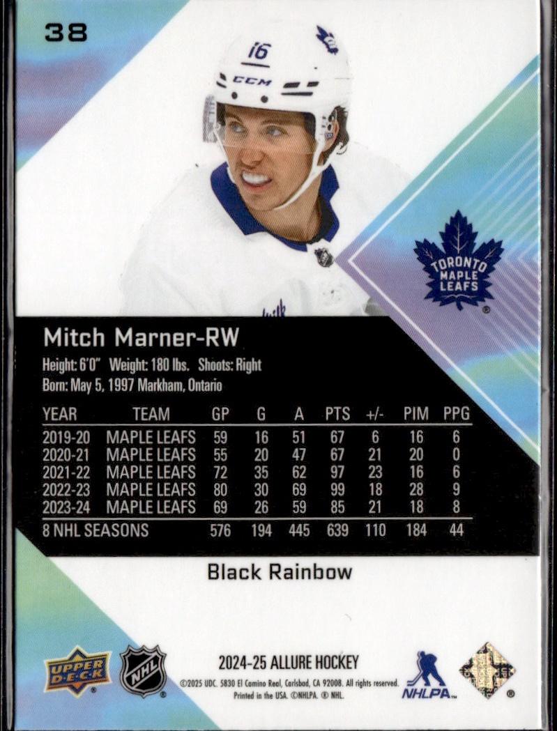 2024-25 Upper Deck Allure Hockey Black Rainbow #38 Toronto Maple Leafs, Mitch Marner