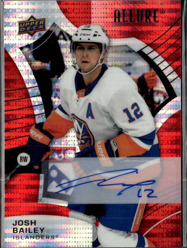 2021-22 Upper Deck Allure Hockey Autographs Red Rainbow #49 New York Islanders (Josh Bailey)