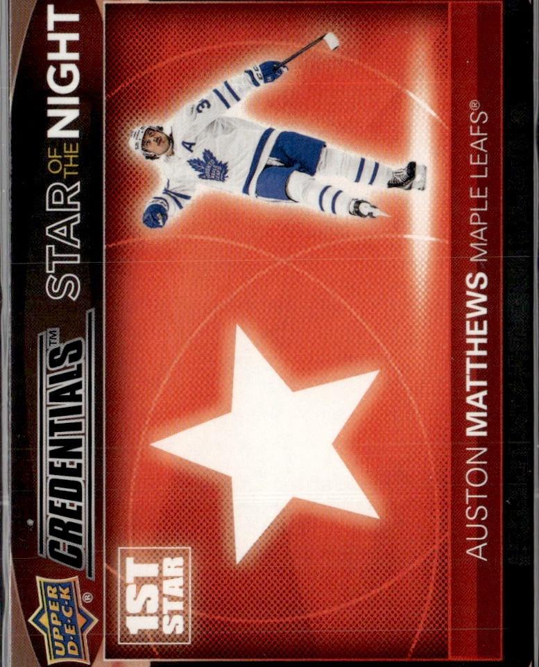 2021-22 Upper Deck Credentials Hockey Star of the Night: First Star #1S-4 Toronto Maple Leafs (Auston Matthews)