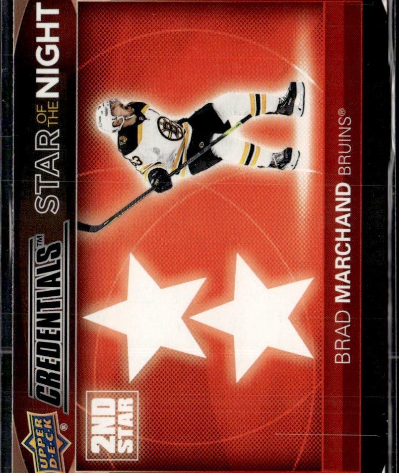 2021-22 Upper Deck Credentials Hockey Star of the Night: Second Star #2S-5 Boston Bruins (Brad Marchand)