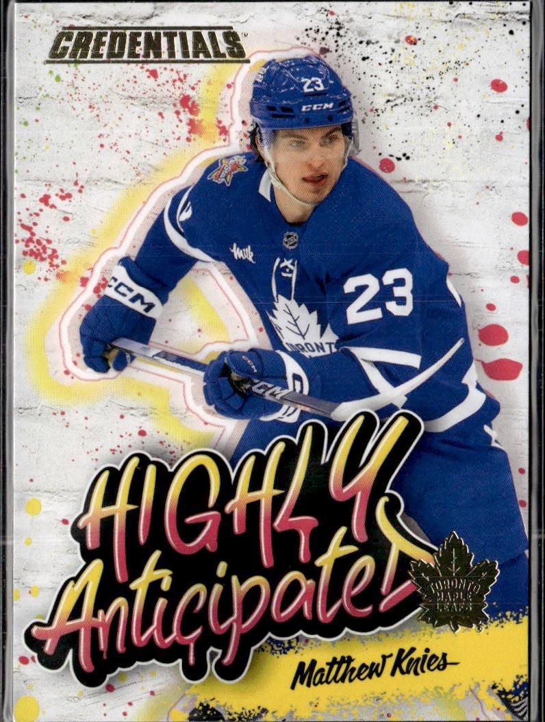 2023-24 Upper Deck Credentials Hockey Highly Anticipated #HA-47 Toronto Maple Leafs (Matthew Knies)
