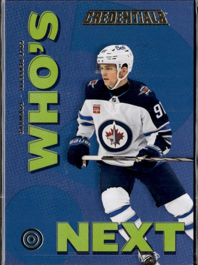 2023-24 Upper Deck Credentials Hockey Who's Next? #WN-CP Winnipeg Jets (Cole Perfetti)