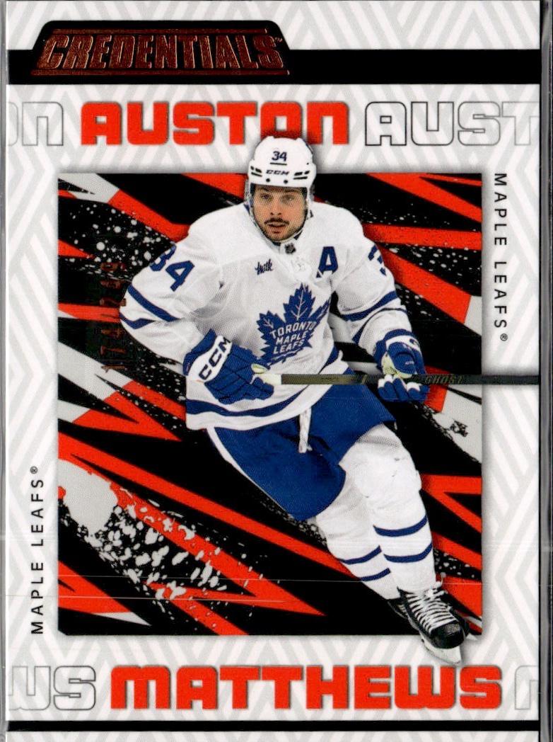 2023-24 Upper Deck Credentials Hockey Orange Parallel /249 #88 Toronto Maple Leafs (Auston Matthews)