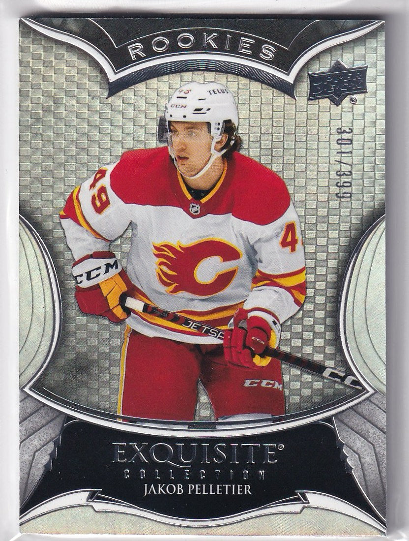 2023-24 Upper Deck Black Diamond Hockey Exquisite Collection Rookies #/399 #R-JP Calgary Flames, Jakob Pelletier