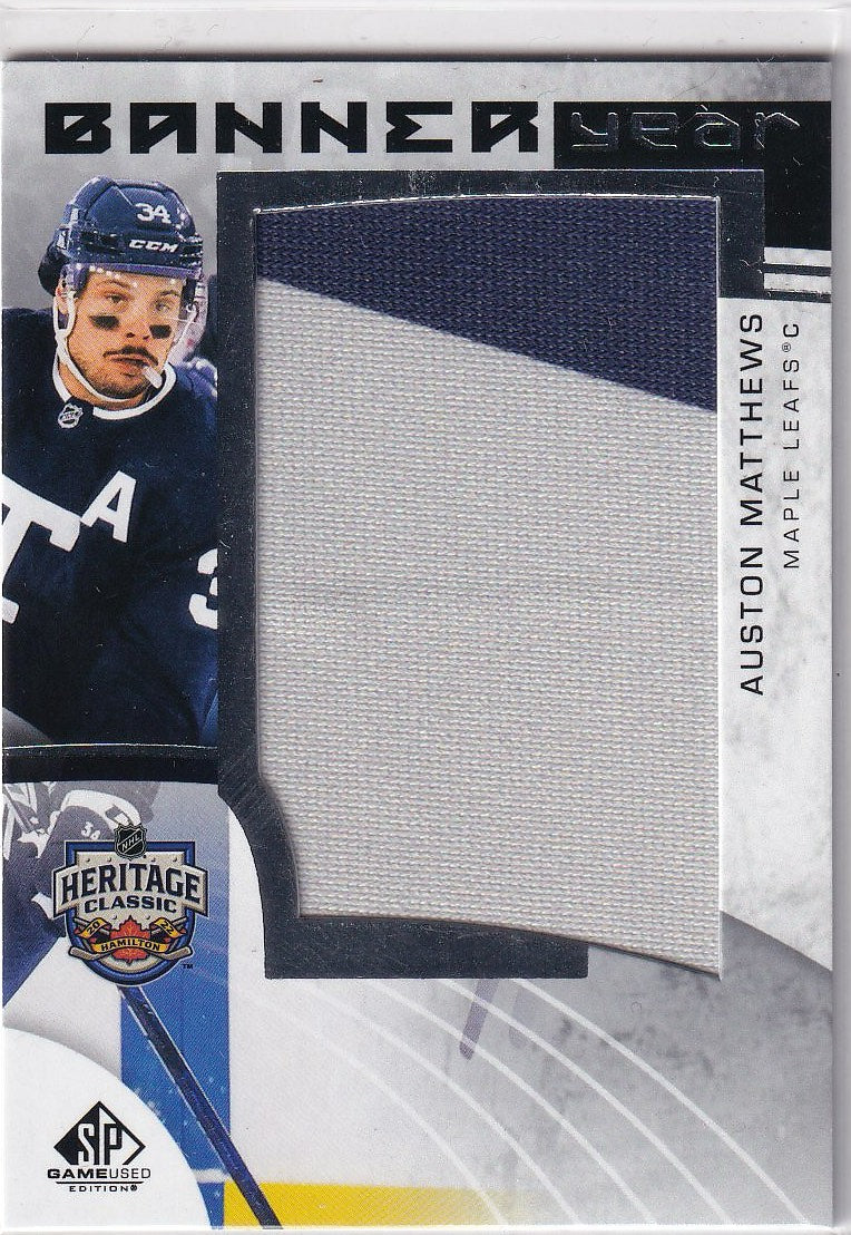 2022-23 SP Game Used Hockey 2022 NHL Heritage Classic Banner Year Relics #BYHC-AM Toronto Maple Leafs (Auston Matthews)