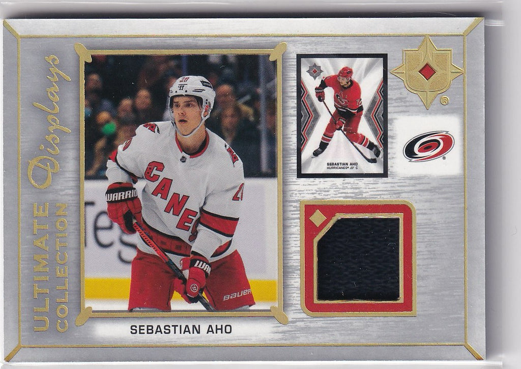 2021-22 Upper Deck Ultimate Collection Hockey Ultimate Display Jersey #UD-SA Carolina Hurricanes (Sebastian Aho)