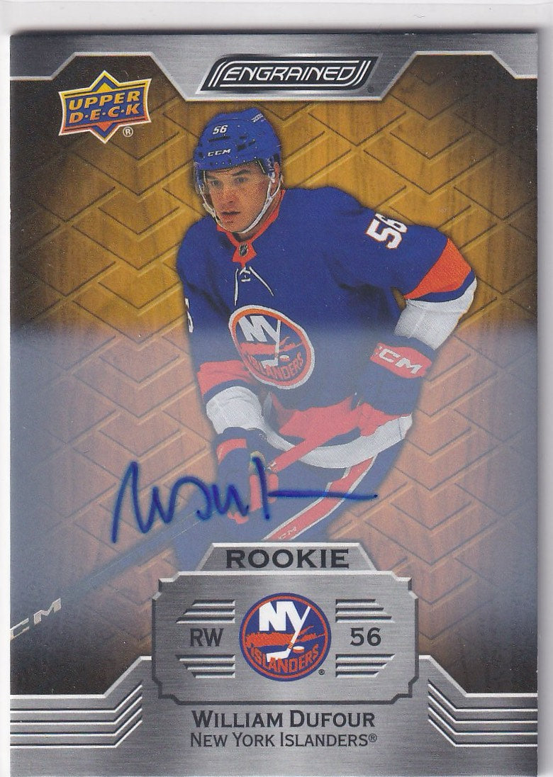 2023-24 Upper Deck Engrained Hockey Autographs #124 New York Islanders (William Dufour)